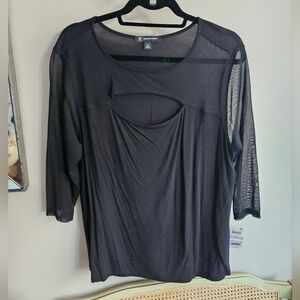 NWT INC Black Sheer Women's Blouse